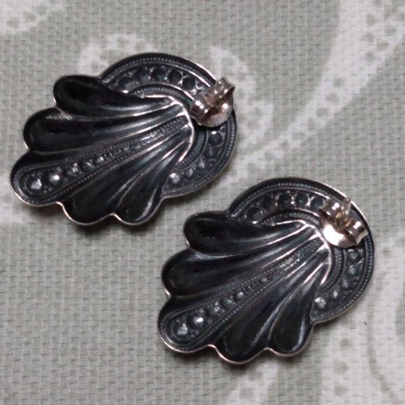 Art Nouveau Styled Post Earrings - Picture 2 of 2